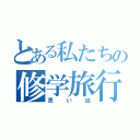 とある私たちの修学旅行（思い出）