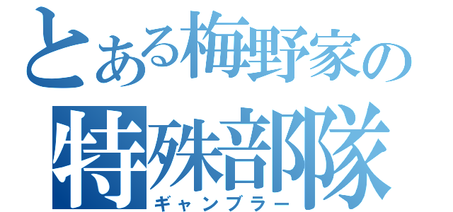 とある梅野家の特殊部隊（ギャンブラー）