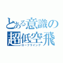 とある意識の超低空飛行（ローフライング）