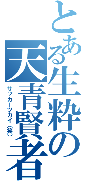 とある生粋の天青賢者（サッカーツカイ（笑））