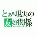 とある現実の友好関係（ゆうこうかんけい）