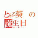 とある葵の誕生日（バースデー）