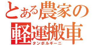 とある農家の軽運搬車（タンボルギーニ）