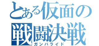 とある仮面の戦闘決戦（ガンバライド）