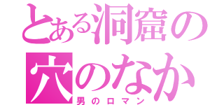 とある洞窟の穴のなか（男のロマン）