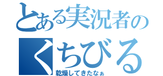 とある実況者のくちびる（乾燥してきたなぁ）