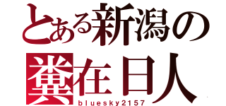 とある新潟の糞在日人（ｂｌｕｅｓｋｙ２１５７）