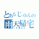 とあるじゅんの雨天帰宅（くそ濡れた）