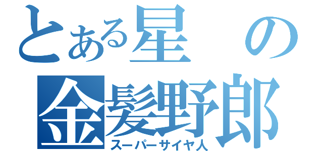 とある星の金髪野郎（スーパーサイヤ人）