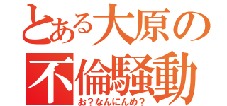 とある大原の不倫騒動（お？なんにんめ？）