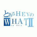 とあるＨＥＹのＷＨＡＴⅡ（ｉｓ ｔｈｉｓ）