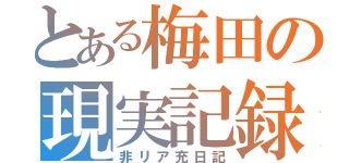 とある梅田の現実記録（非リア充日記）