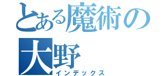 とある魔術の大野（インデックス）