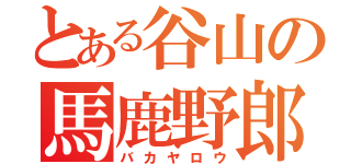 とある谷山の馬鹿野郎（バカヤロウ）