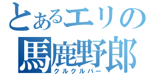 とあるエリの馬鹿野郎（クルクルパー）