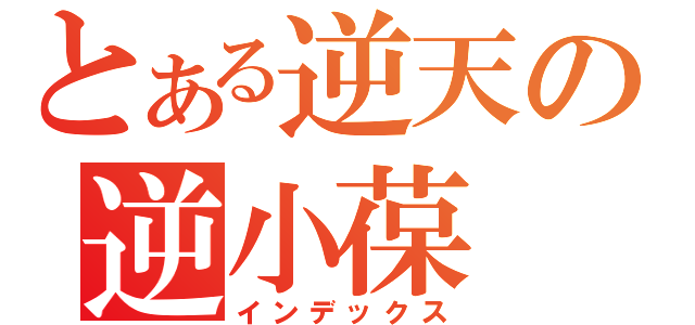 とある逆天の逆小葆（インデックス）