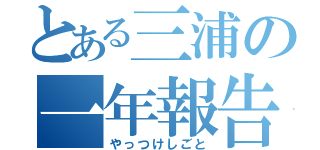 とある三浦の一年報告（やっつけしごと）