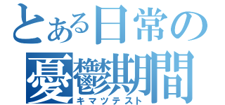 とある日常の憂鬱期間（キマツテスト）