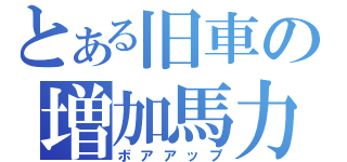 とある旧車の増加馬力（ボアアップ）