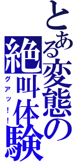 とある変態の絶叫体験（グアッ！！）