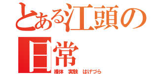 とある江頭の日常（裸体　実験　はげづら）