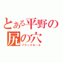 とある平野の尻の穴（ブラックホール）