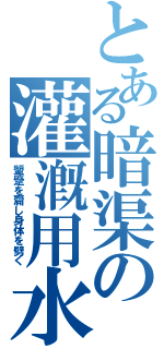 とある暗渠の灌漑用水（顰蹙を齎し身体を劈く）