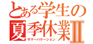 とある学生の夏季休業Ⅱ（サマーバケーション）