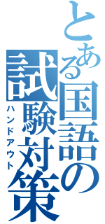 とある国語の試験対策（ハンドアウト）