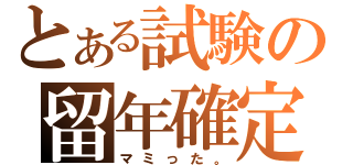 とある試験の留年確定（マミった。）