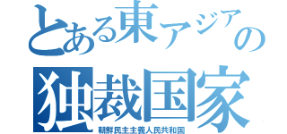 とある東アジアの独裁国家（朝鮮民主主義人民共和国）