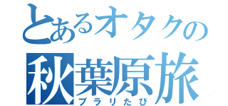 とあるオタクの秋葉原旅行（ブラリたび）