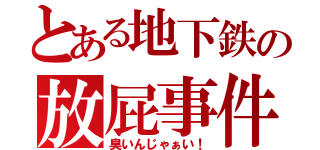 とある地下鉄の放屁事件（臭いんじゃぁい！）