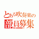 とある吹奏楽の部員募集（新入部員募集中！）