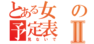 とある女の予定表Ⅱ（見ないで）