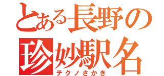 とある長野の珍妙駅名（テクノさかき）