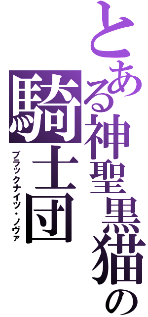 とある神聖黒猫の騎士団（ブラックナイツ・ノヴァ）