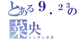 とある９．２３生まれの菜央（インデックス）