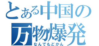 とある中国の万物爆発（なんでもどかん）