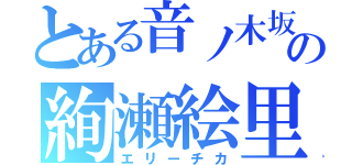 とある音ノ木坂学院の絢瀬絵里（エリーチカ）