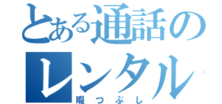 とある通話のレンタル（暇つぶし）