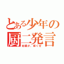 とある少年の厨二発言（右眼が、疼くぜ）