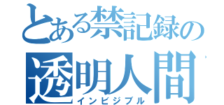 とある禁記録の透明人間（インビジブル）