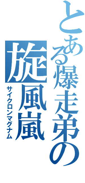 とある爆走弟の旋風嵐（サイクロンマグナム）