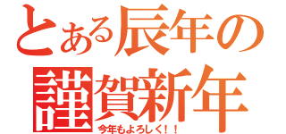 とある辰年の謹賀新年（今年もよろしく！！）