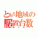 とある地域の設置台数（最大級）