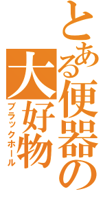 とある便器の大好物（ブラックホール）