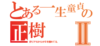 とある一生童貞の正樹Ⅱ（非リアだからホモを極めてる。）