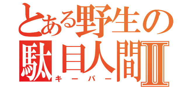 とある野生の駄目人間Ⅱ（キーパー）