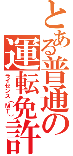 とある普通の運転免許（ライセンス（ＭＴ））